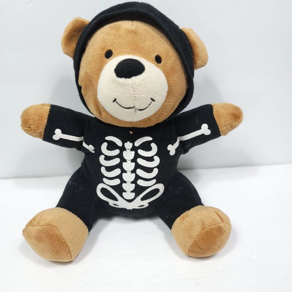 Halloween Hallmark Skeleton Costume Brown Bear Plush Stuffed Animal 9"